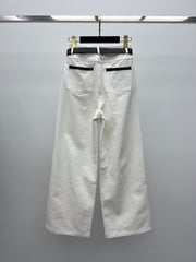 Embroidered logo wide-leg pants