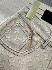 Printed Denim Shorts