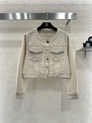 Printed Denim Shorts