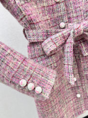 Plaid Tweed Collared Dress