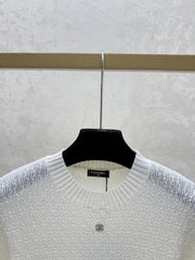simple round neck knit short-sleeved top