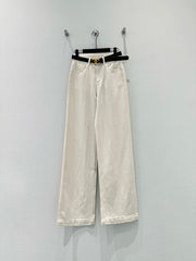 Custom-made diamond-patterned jeans