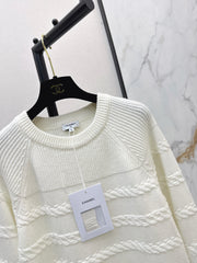Creamy White Cable Knit Sweater