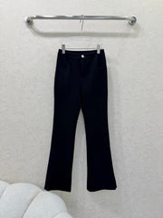 High-waisted flared trousers