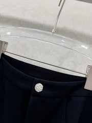 High-waisted flared trousers