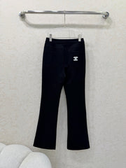High-waisted flared trousers