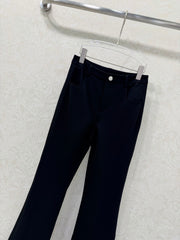High-waisted flared trousers
