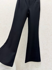 High-waisted flared trousers