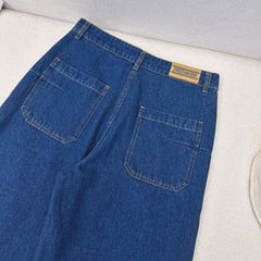 Double-sided jacquard straight-leg jeans