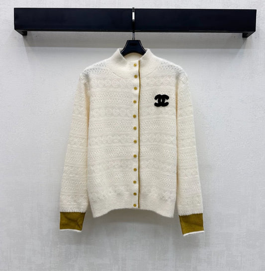 Stand Collar Zip-Up Cardigan