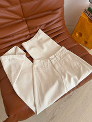 Jeans with leather patch detailing