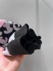 Black and Pink Color-Blocked Knit Short-Sleeve T-Shirt