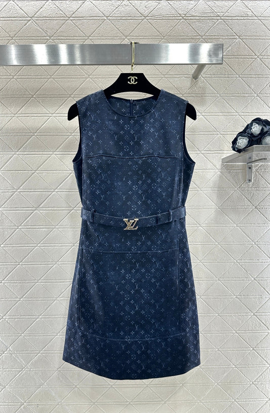Printed Belt Vest Dress