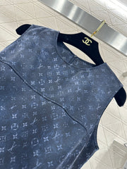 Printed Belt Vest Dress