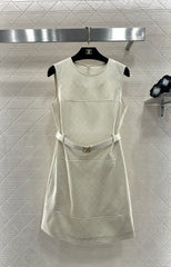 Printed Belt Vest Dress