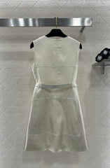 Printed Belt Vest Dress