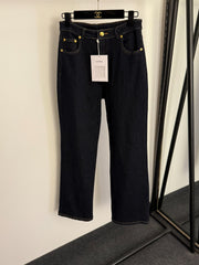 High-waisted straight-leg jeans