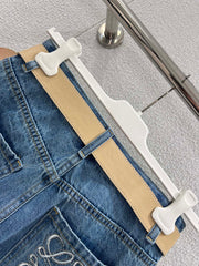 Embroidered and Rhinestone Denim Shorts