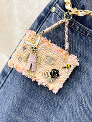 Diamond Pattern Wide-Leg Jeans