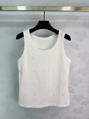 White openwork vest
