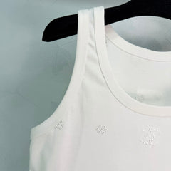 White openwork vest