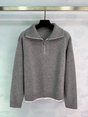 Half-zip collar knit sweater