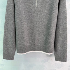 Half-zip collar knit sweater