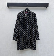 Ribbon-front shirt dress