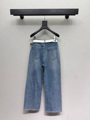 Rhinestone Embroidery Stretch Jeans