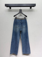 Classic print straight-leg jeans