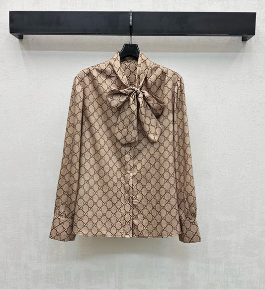 Tie-front Print Shirt