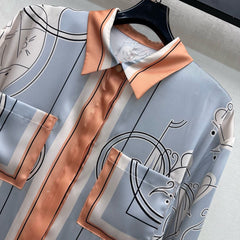 Silk Printed Long-Sleeve Shirt
