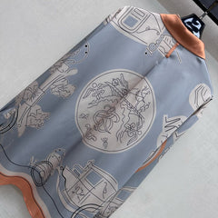 Silk Printed Long-Sleeve Shirt