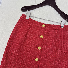 Elegant Tweed Belt-Waist Coat