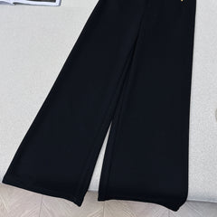Straight-leg trousers with metal embellishments