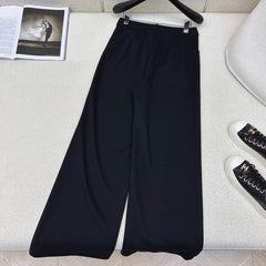 Straight-leg trousers with metal embellishments