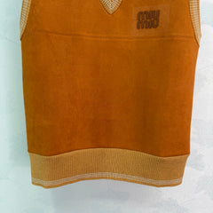Suede V-neck Vest