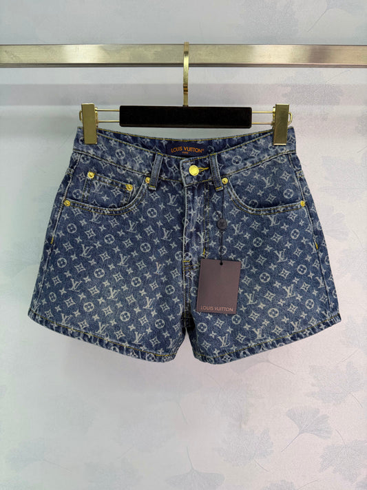 Monogram Jacquard Denim Shorts