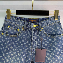 Monogram Jacquard Denim Shorts