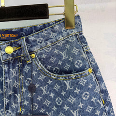 Monogram Jacquard Denim Shorts
