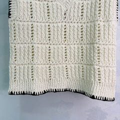 V-neck crochet knit top