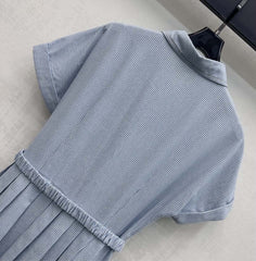 Striped Short-Sleeve Dress