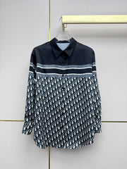 Printed color-blocked shirt