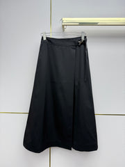 Side-button midi skirt