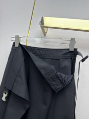 Side-button midi skirt