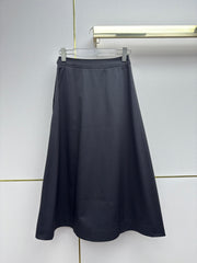 Side-button midi skirt