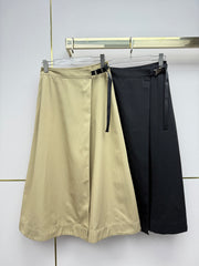 Side-button midi skirt