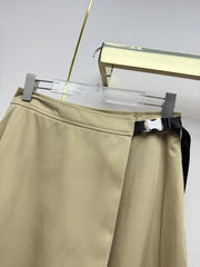 Side-button midi skirt