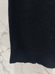 Color-blocked, openwork crew neck short-sleeved top