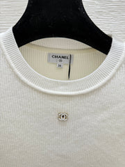 Stylish Logo Knit Short-Sleeve T-Shirt